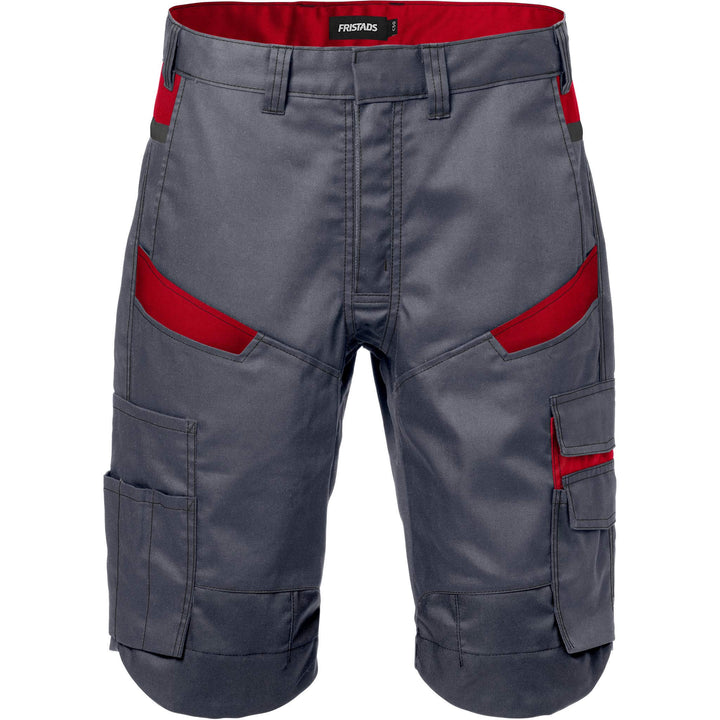 Fristads Mechanical Stretch Shorts - 2562 STFP Grey/Red Front1#colour_grey-red