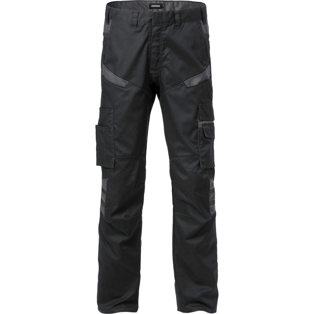 Fristads Mechanical Stretch Trousers - 2552 STFP Black/Grey Front1#colour_black-grey