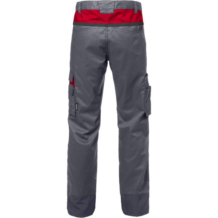 Fristads Mechanical Stretch Trousers - 2552 STFP Grey/Red Back1#colour_grey-red
