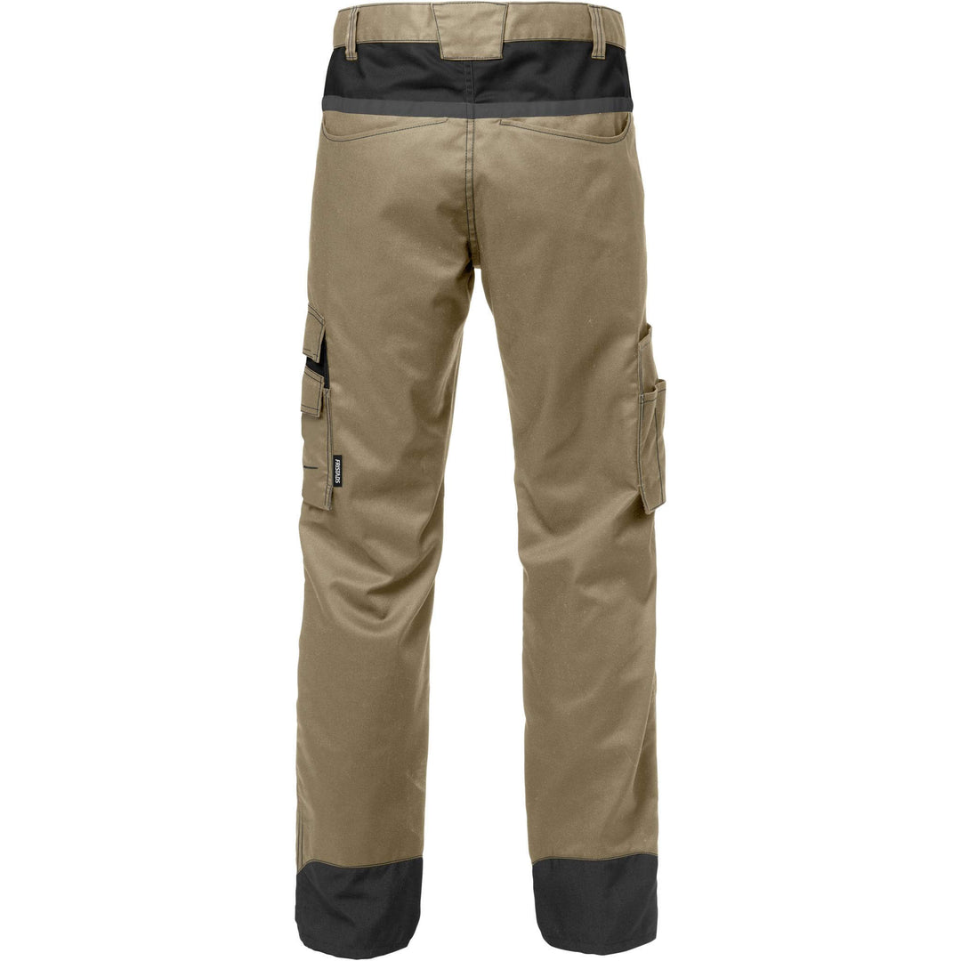 Fristads Mechanical Stretch Trousers - 2552 STFP Khaki/Black Back1#colour_khaki-black