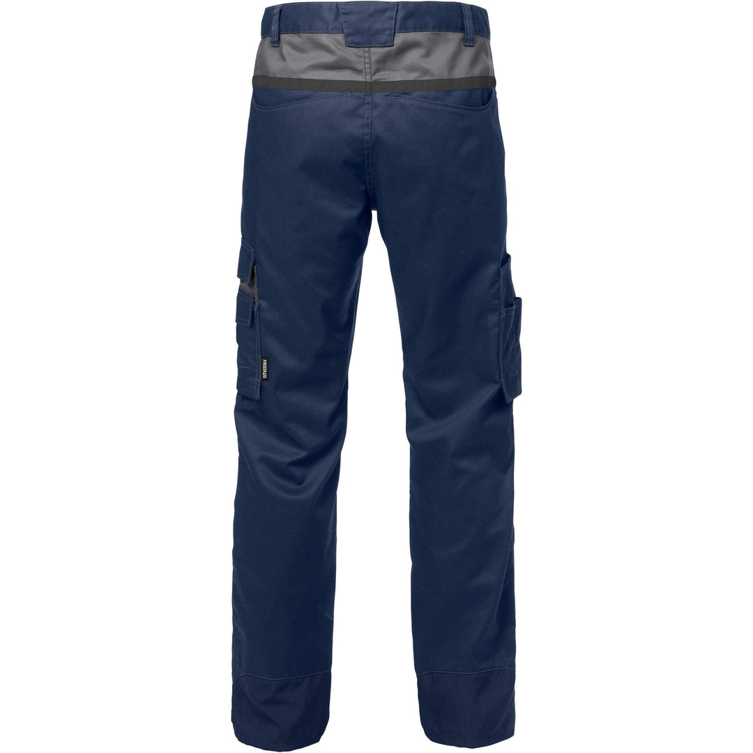 Fristads Mechanical Stretch Trousers - 2552 STFP Navy/Grey Back1#colour_navy-grey