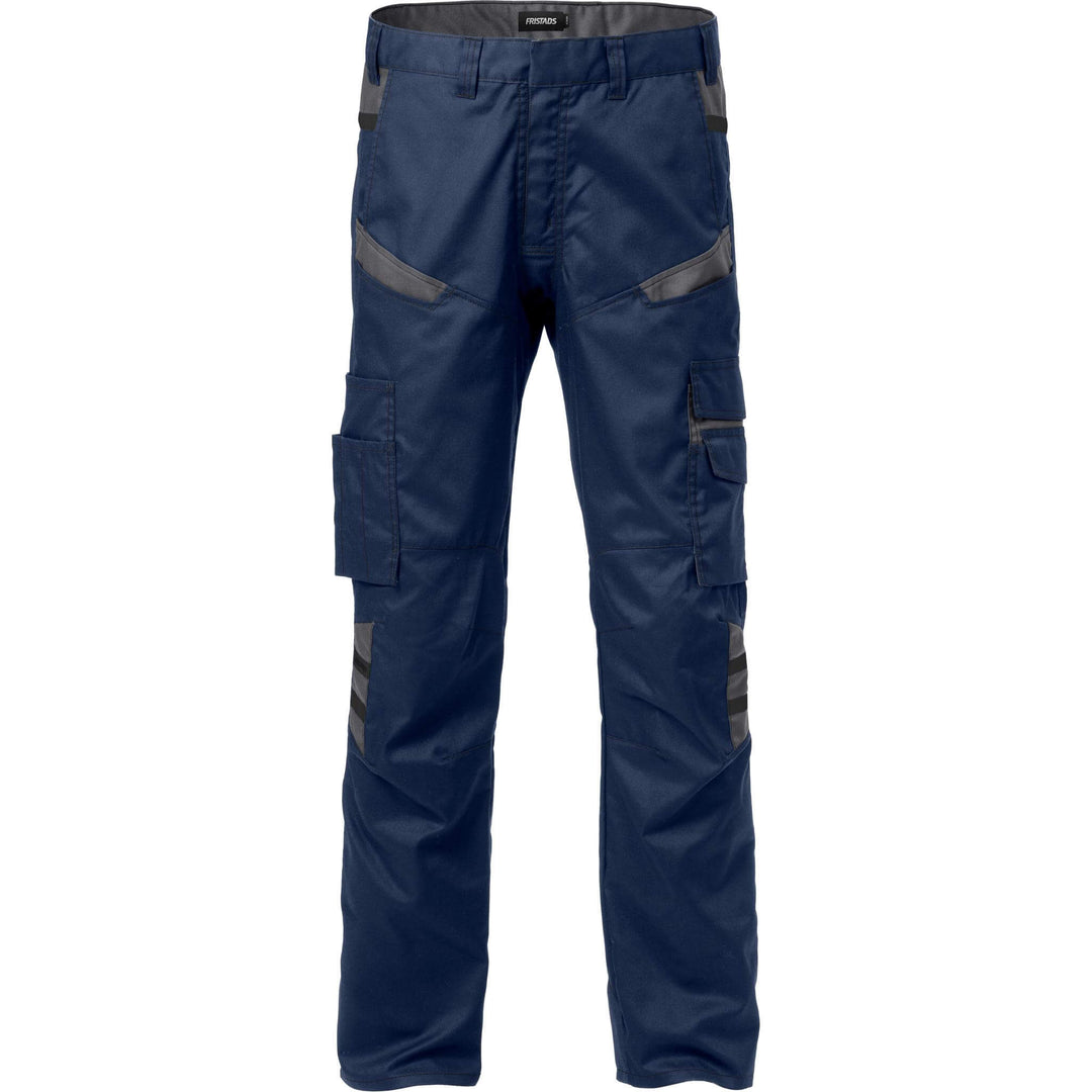 Fristads Mechanical Stretch Trousers - 2552 STFP Navy/Grey Front1#colour_navy-grey