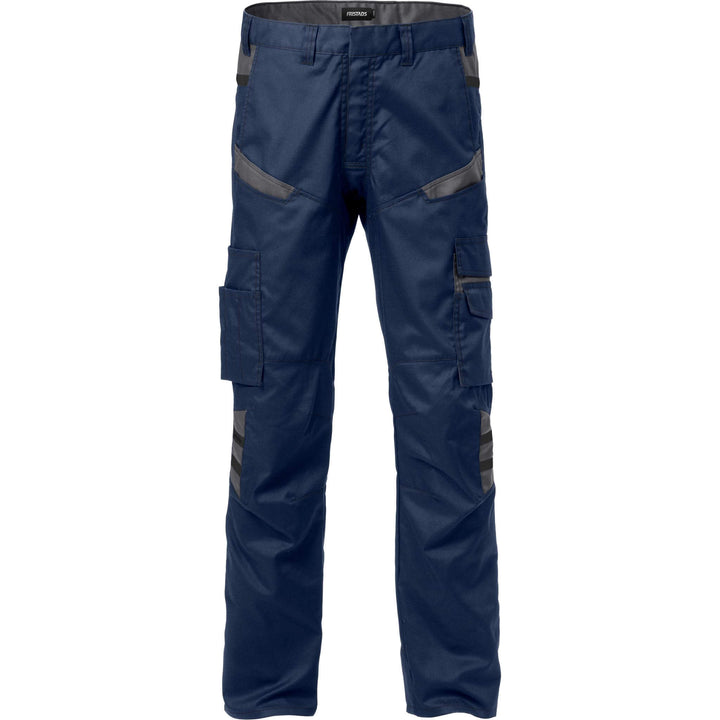 Fristads Mechanical Stretch Trousers - 2552 STFP Navy/Grey Front1#colour_navy-grey