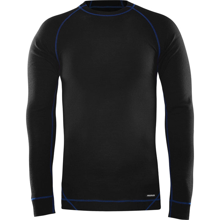 Fristads Merino Wool Base Layer Top - 7517 MW Black Front1#colour_black