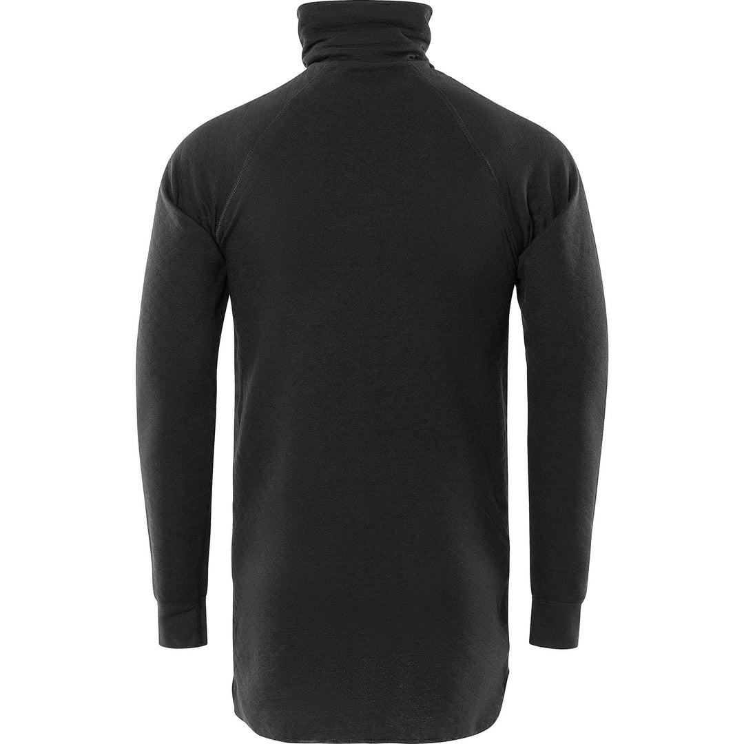 Fristads Moisture-Wicking Base Layer Half-Zip Top - 742 PC Black Back1#colour_black