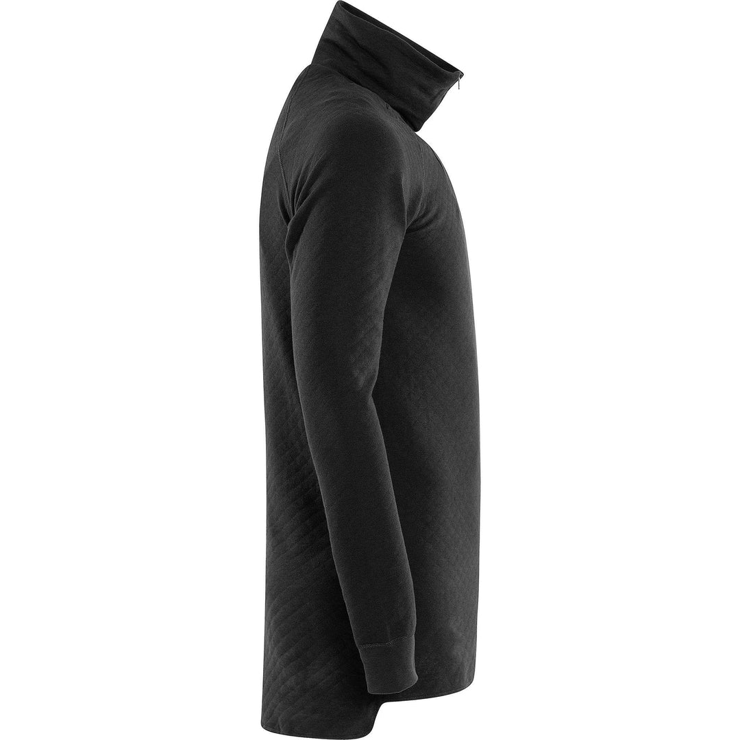 Fristads Moisture-Wicking Base Layer Half-Zip Top - 742 PC Black Back3#colour_black