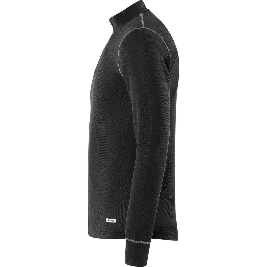 Fristads Moisture-Wicking Base Layer Half-Zip Top - 789 OF Black Back2#colour_black