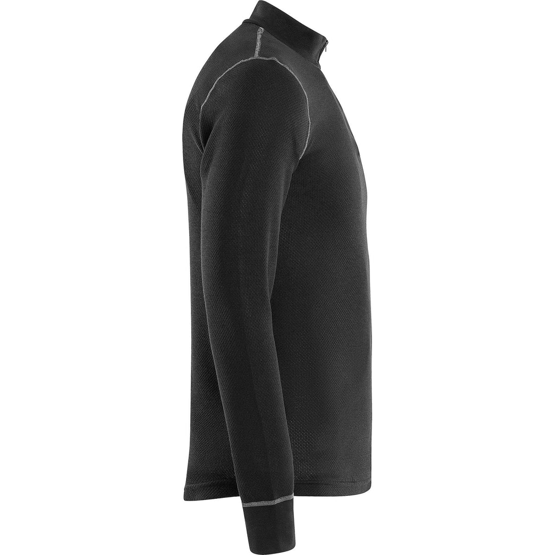 Fristads Moisture-Wicking Base Layer Half-Zip Top - 789 OF Black Back3#colour_black