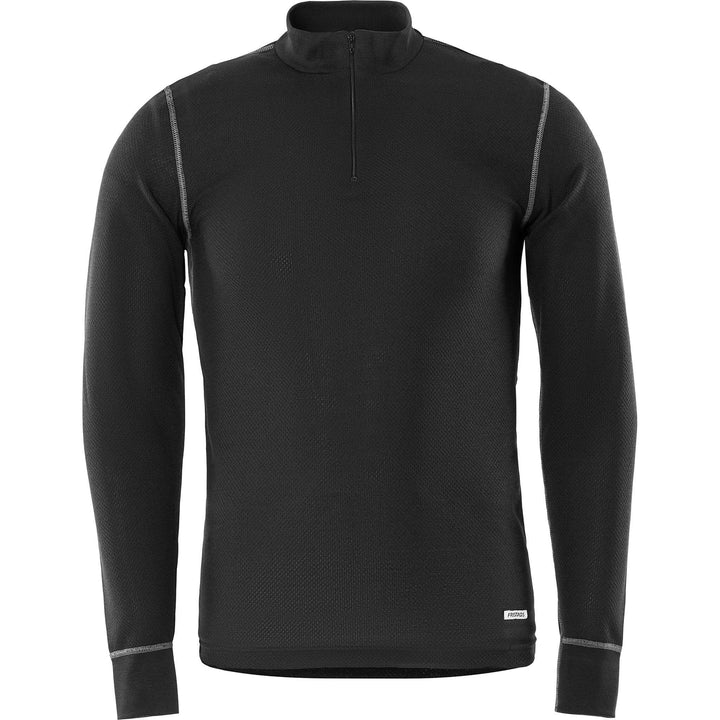 Fristads Moisture-Wicking Base Layer Half-Zip Top - 789 OF Black Front1#colour_black