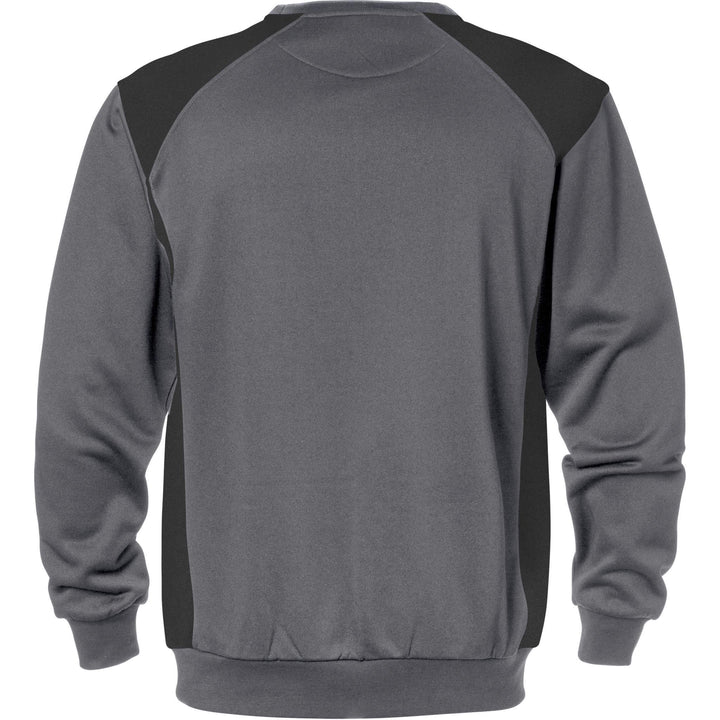Fristads Moisture-Wicking Sweatshirt - 7148 SHV Grey/Black Back1#colour_grey-black