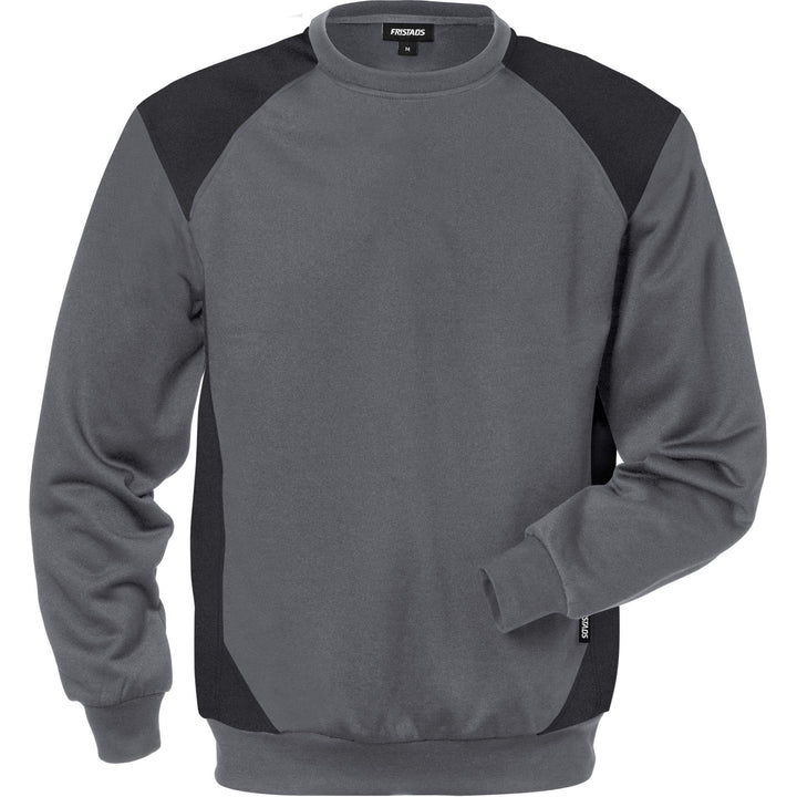 Fristads Moisture-Wicking Sweatshirt - 7148 SHV Grey/Black Front1#colour_grey-black
