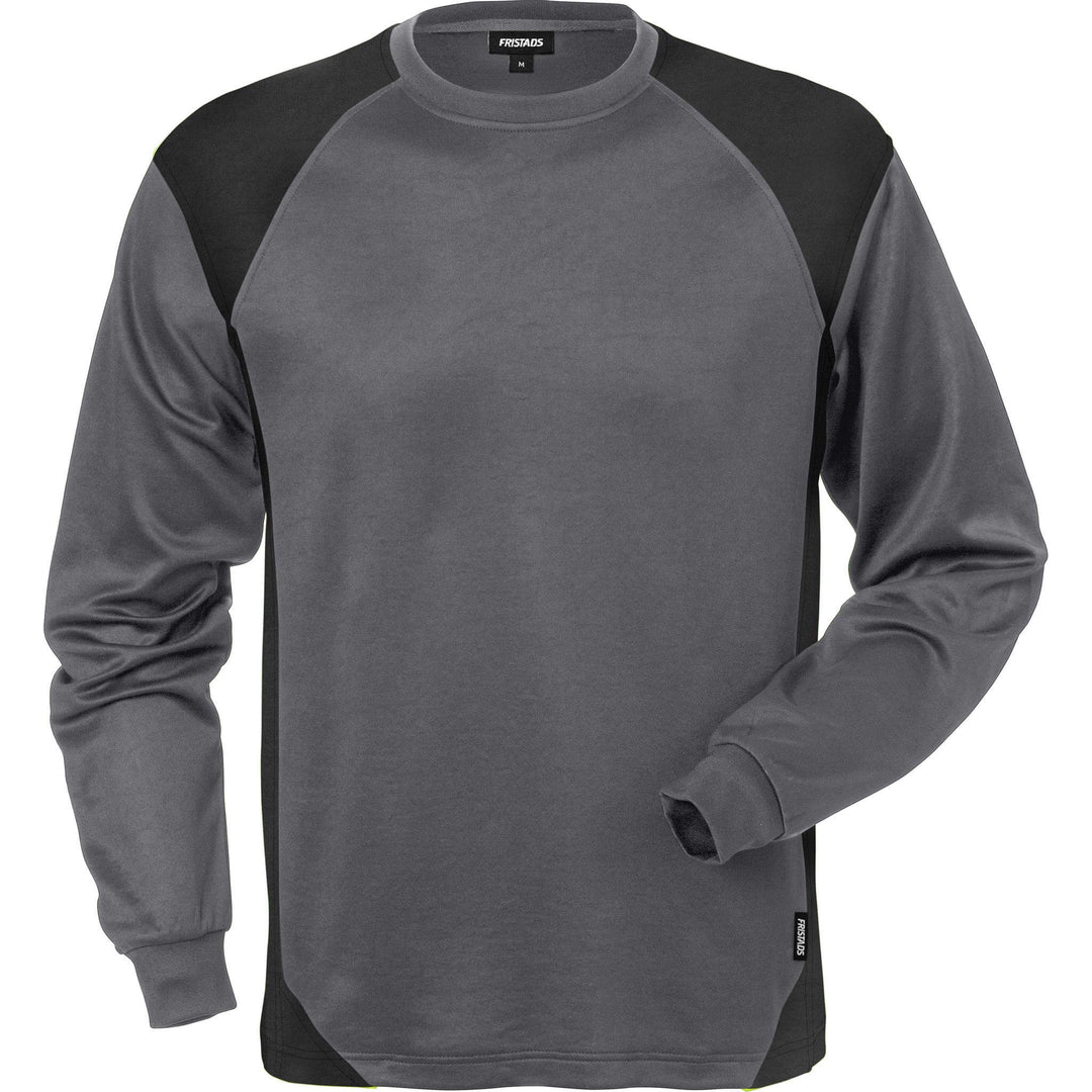 Fristads Moisture-Wicking UV-Protective Long Sleeve T-Shirt - 7071 THV Grey/Black Front1#colour_grey-black