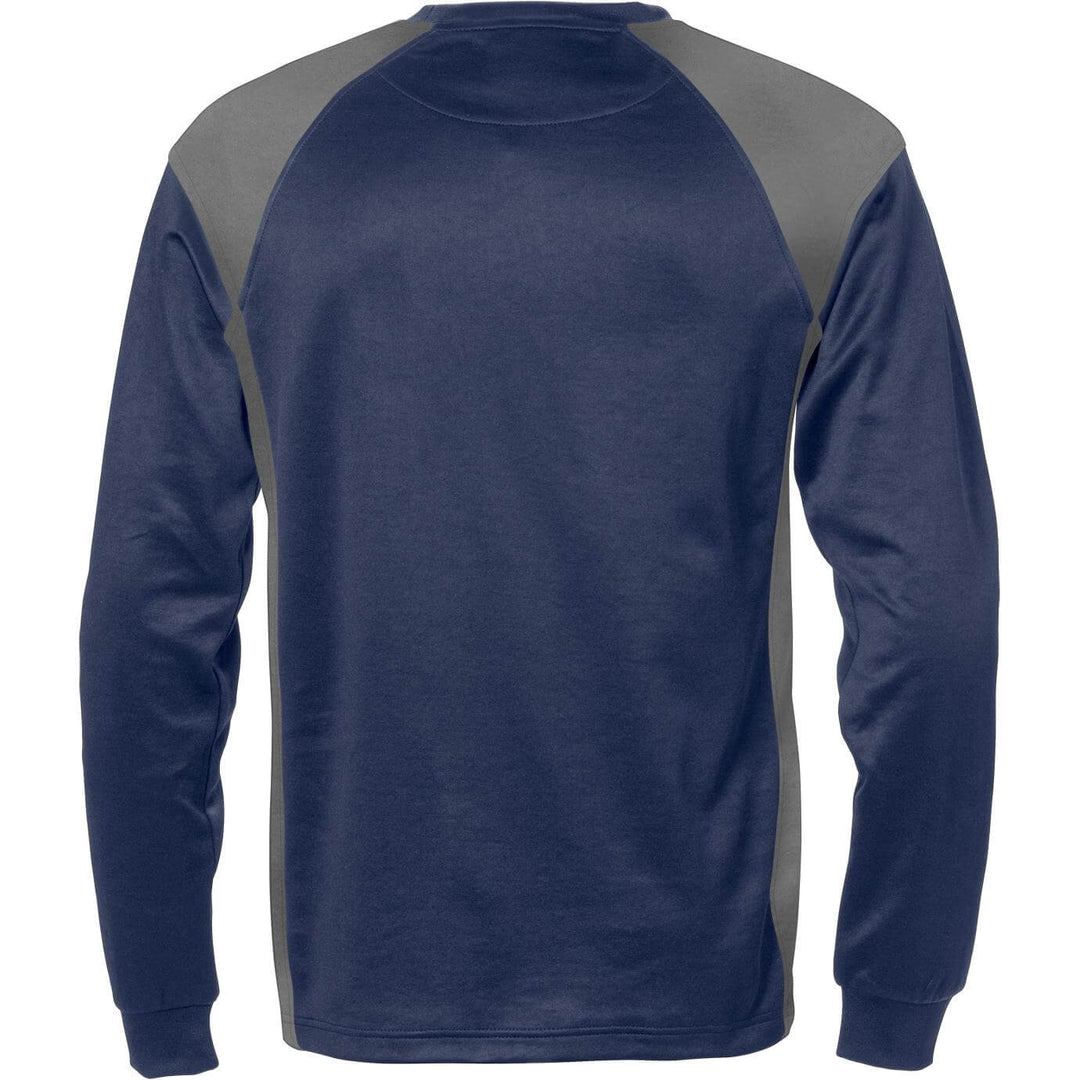 Fristads Moisture-Wicking UV-Protective Long Sleeve T-Shirt - 7071 THV Navy/Grey Back1#colour_navy-grey