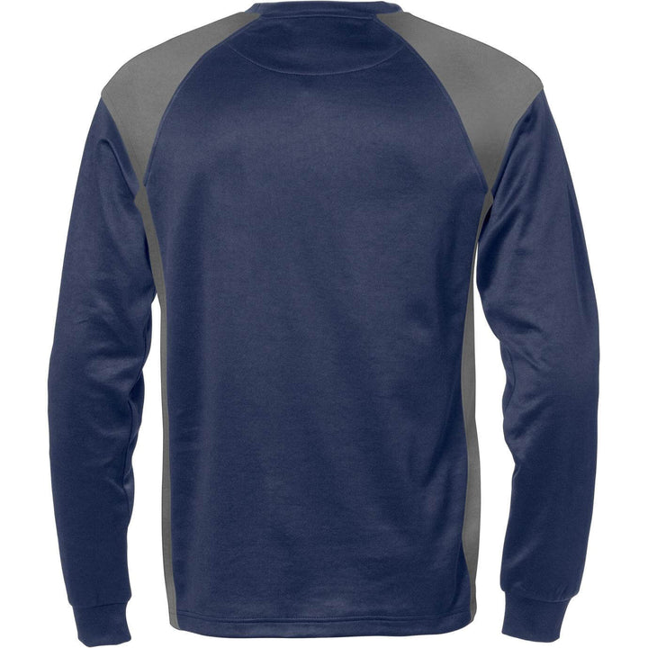 Fristads Moisture-Wicking UV-Protective Long Sleeve T-Shirt - 7071 THV Navy/Grey Back1#colour_navy-grey