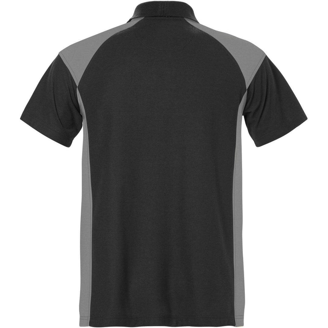 Fristads Moisture-Wicking UV-Protective Polo Shirt - 7047 PHV Black/Grey Back1#colour_black-grey