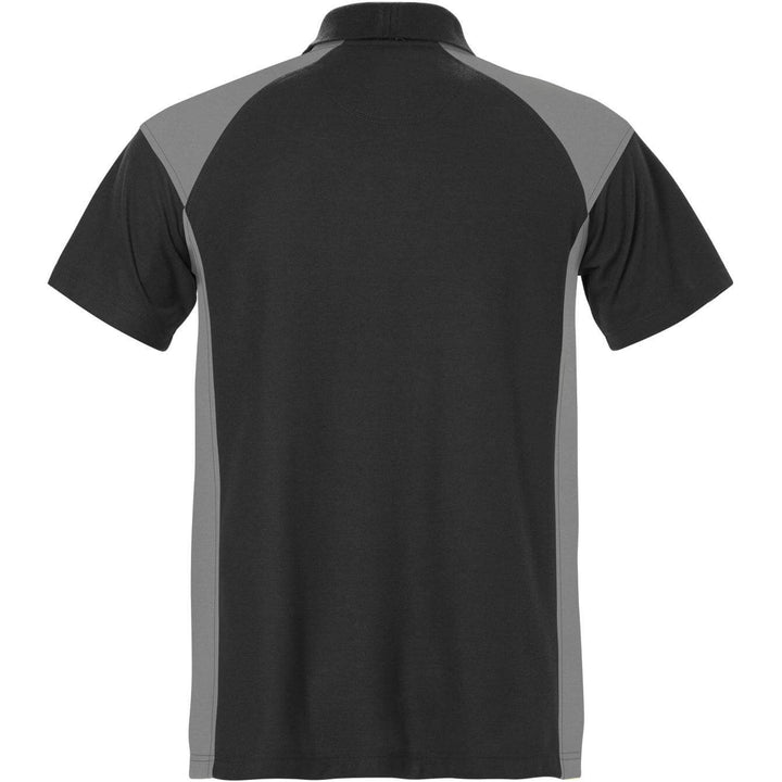 Fristads Moisture-Wicking UV-Protective Polo Shirt - 7047 PHV Black/Grey Back1#colour_black-grey