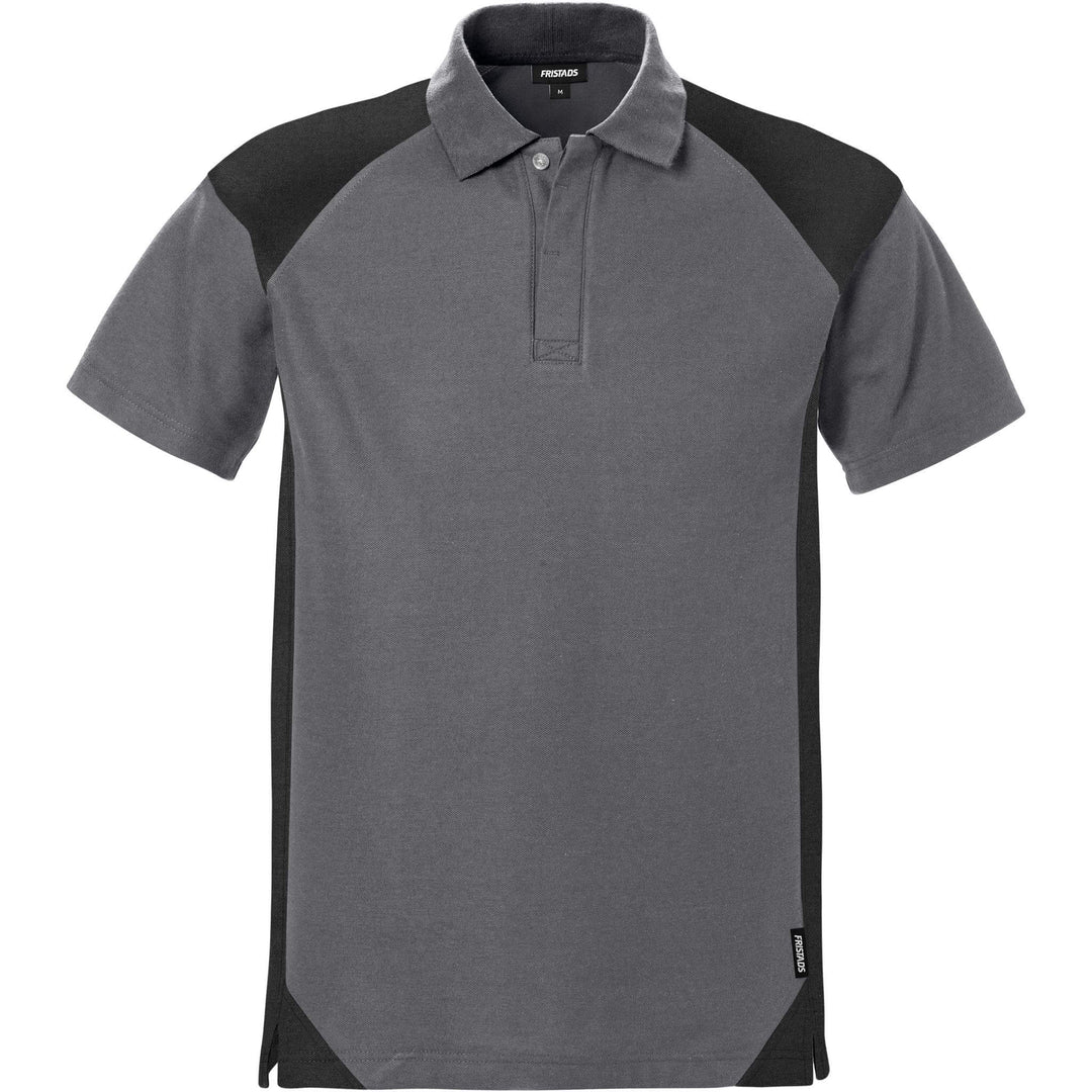 Fristads Moisture-Wicking UV-Protective Polo Shirt - 7047 PHV Grey/Black Front1#colour_grey-black