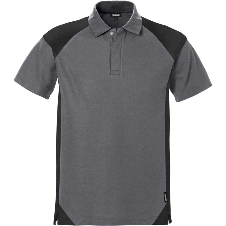Fristads Moisture-Wicking UV-Protective Polo Shirt - 7047 PHV Grey/Black Front1#colour_grey-black