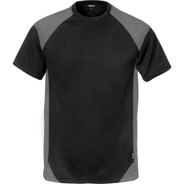 Fristads Moisture-Wicking UV-Protective T-Shirt - 7046 THV Black/Grey Front1#colour_black-grey