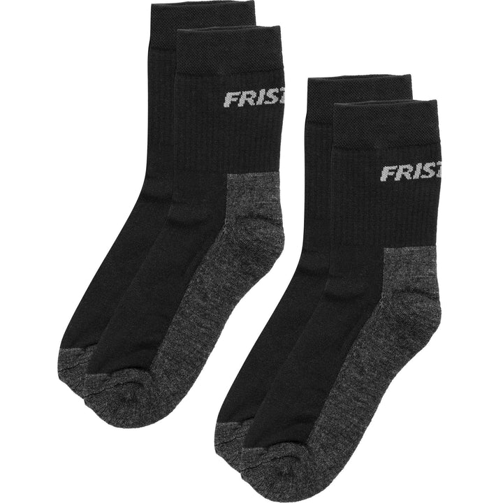 Fristads Moisture-Wicking Wool Socks 2-Pack - 9168 SOW Black Front1#colour_black