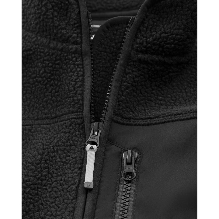 Fristads Outdoor Argon Micro Pile Fleece Waistcoat Gilet Black Detail1#colour_black