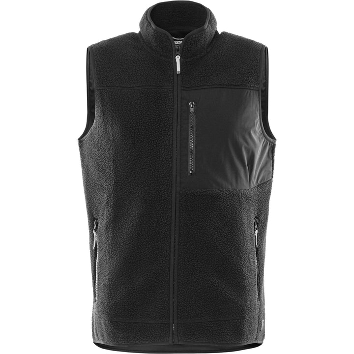 Fristads Outdoor Argon Micro Pile Fleece Waistcoat Gilet Black Front1#colour_black