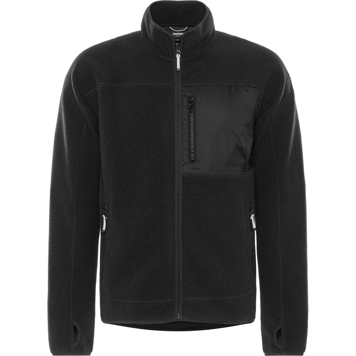 Fristads Outdoor Argon Micro Soft Pile Fleece Jacket Black Front1#colour_black