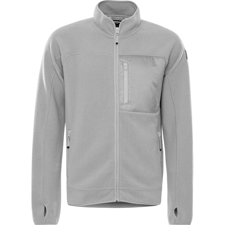 Fristads Outdoor Argon Micro Soft Pile Fleece Jacket Light Grey Front1#colour_light-grey
