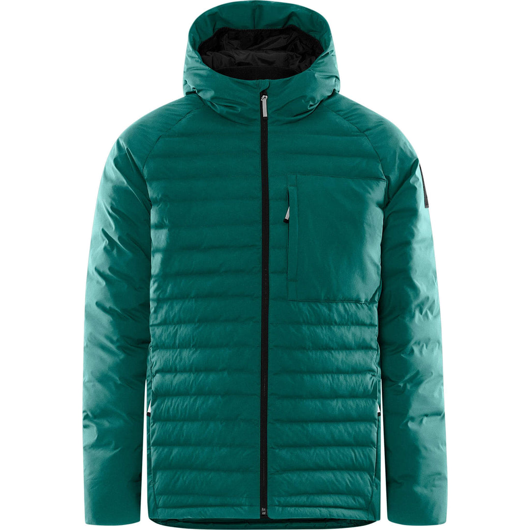 Fristads Outdoor Atmos Primaloft Lightweight Hooded Puffer Jacket Petrol Front1#colour_petrol