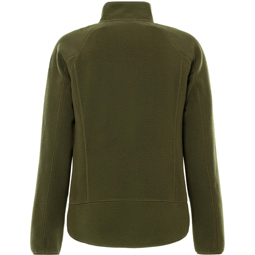 Fristads Outdoor Womens Argon Soft Micro Pile Fleece Jacket Light Army Green Back1#colour_light-army-green