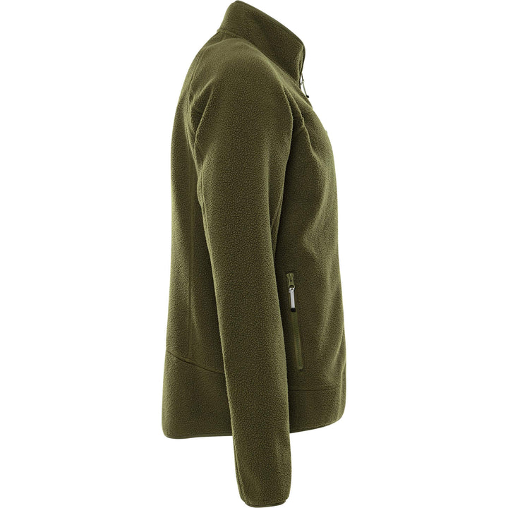 Fristads Outdoor Womens Argon Soft Micro Pile Fleece Jacket Light Army Green Back3#colour_light-army-green
