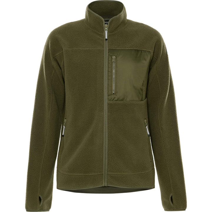 Fristads Outdoor Womens Argon Soft Micro Pile Fleece Jacket Light Army Green Front1#colour_light-army-green