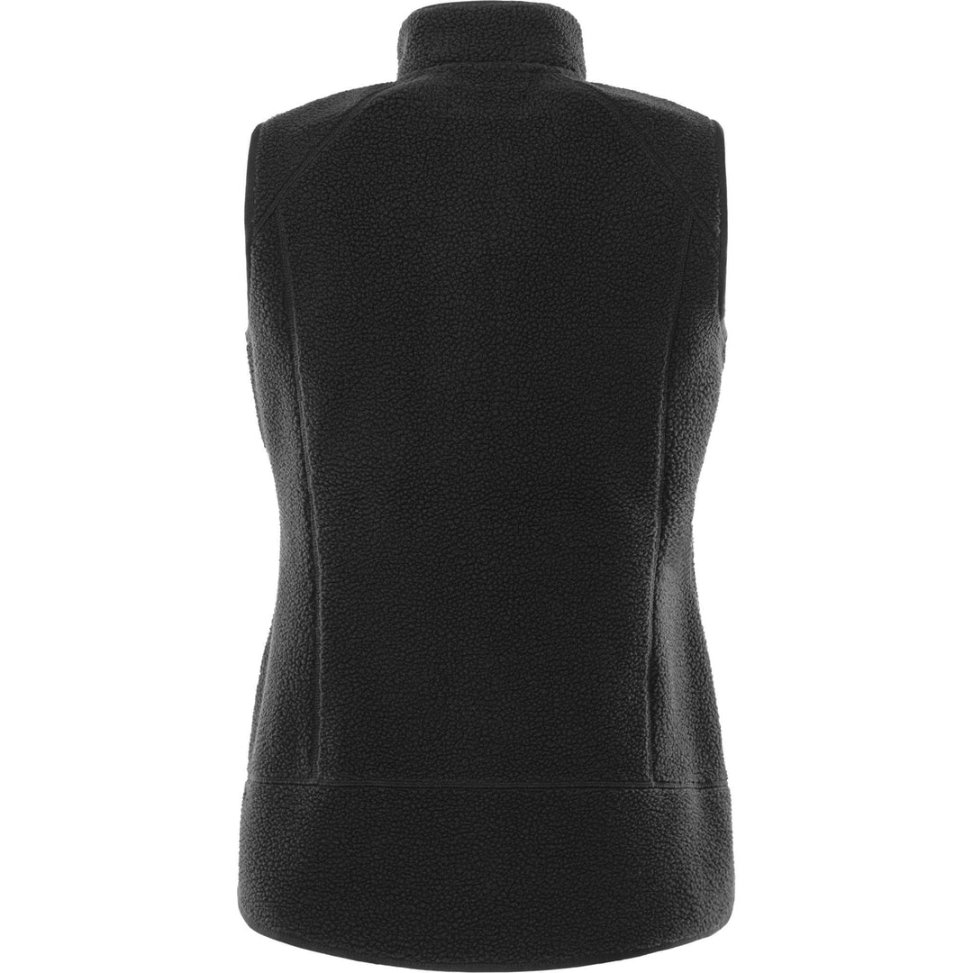Fristads Outdoor Womens Argon Soft Micro Pile Fleece Waistcoat Gilet Black Back1#colour_black
