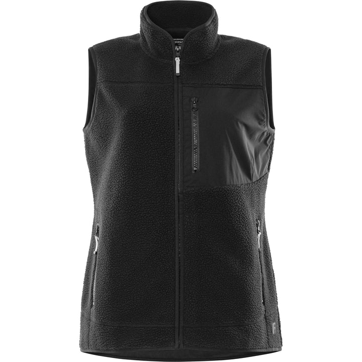 Fristads Outdoor Womens Argon Soft Micro Pile Fleece Waistcoat Gilet Black Front1#colour_black