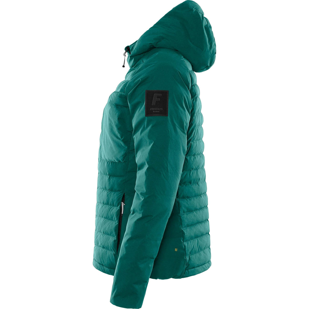 Fristads Outdoor Womens Atmos Primaloft Lightweight Hooded Puffer Jacket Petrol Back2#colour_petrol