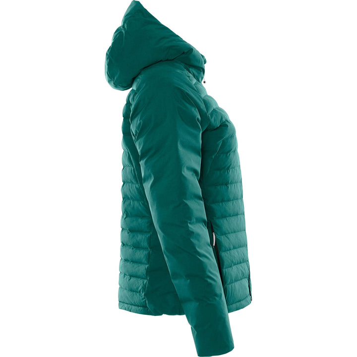 Fristads Outdoor Womens Atmos Primaloft Lightweight Hooded Puffer Jacket Petrol Back3#colour_petrol