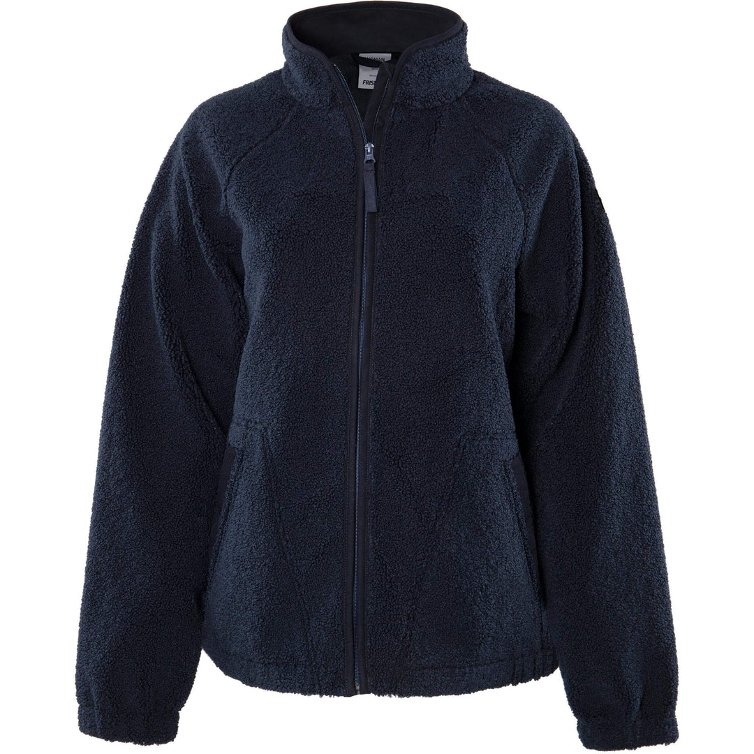 Fristads Outdoor Womens Copper Soft and Warm Pile Fleece Jacket Dark Navy Front1#colour_dark-navy