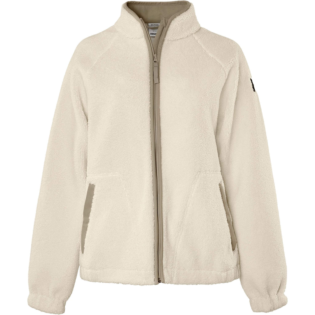 Fristads Outdoor Womens Copper Soft and Warm Pile Fleece Jacket Off White Front1#colour_off-white