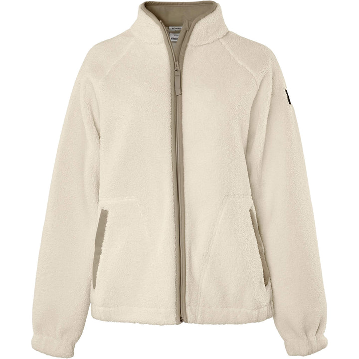 Fristads Outdoor Womens Copper Soft and Warm Pile Fleece Jacket Off White Front1#colour_off-white