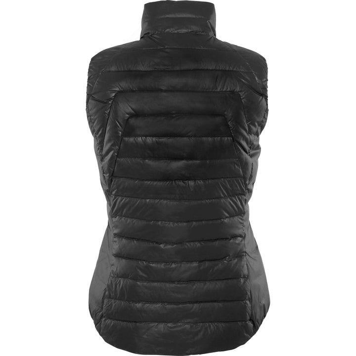 Fristads Outdoor Womens Oxygen Primaloft Quilted Bodywarmer Waistcoat Black Back1#colour_black