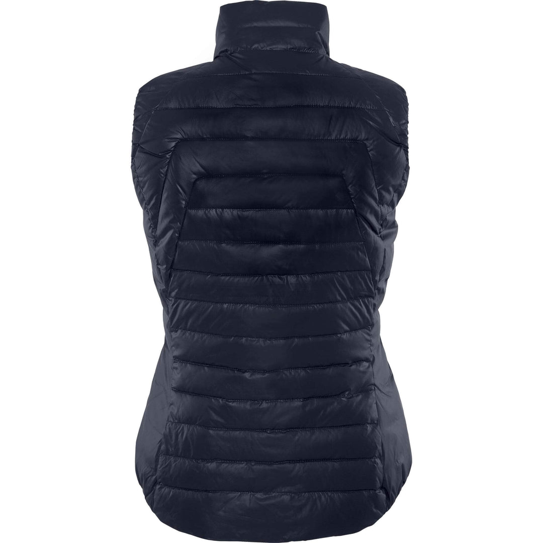 Fristads Outdoor Womens Oxygen Primaloft Quilted Bodywarmer Waistcoat Dark Navy Back1#colour_dark-navy