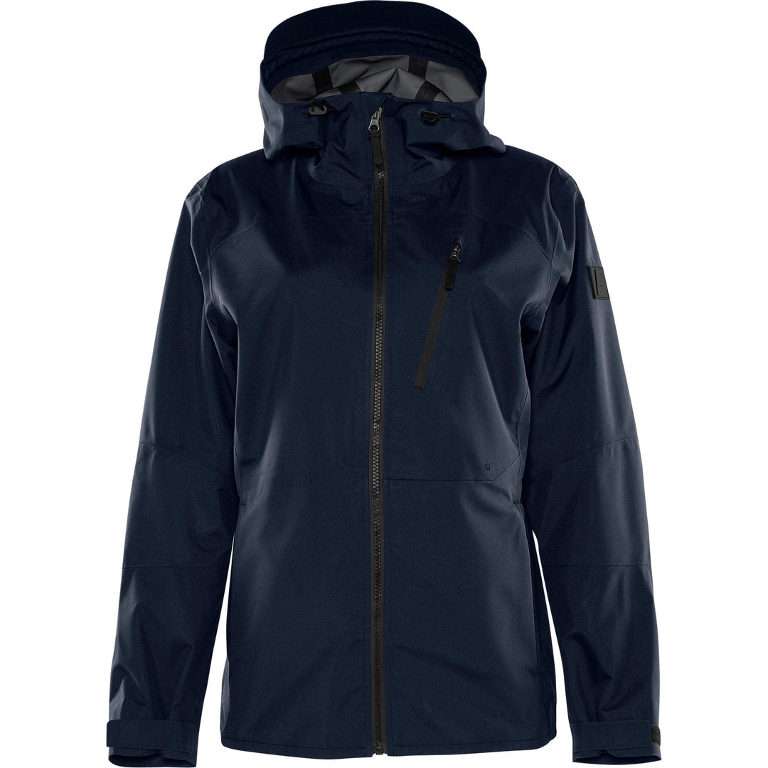 Fristads Outdoor Womens Zinc Waterproof Breathable Hooded Lightweight Shell Jacket Dark Navy Front1#colour_dark-navy
