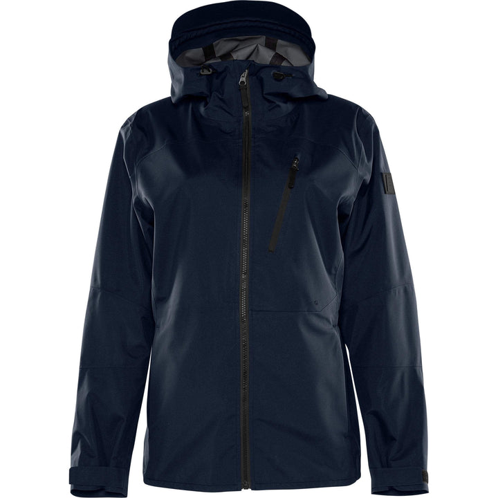 Fristads Outdoor Womens Zinc Waterproof Breathable Hooded Lightweight Shell Jacket Dark Navy Front1#colour_dark-navy