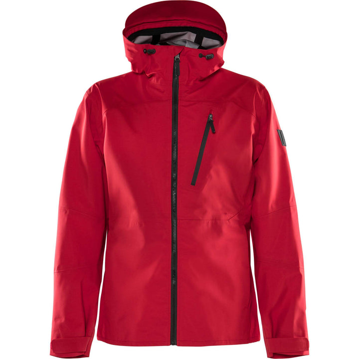 Fristads Outdoor Womens Zinc Waterproof Breathable Hooded Lightweight Shell Jacket Red Front1#colour_red