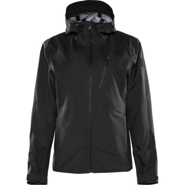 Fristads Outdoor Zinc Waterproof Breathable Hooded Lightweight Shell Jacket Black Front1#colour_black