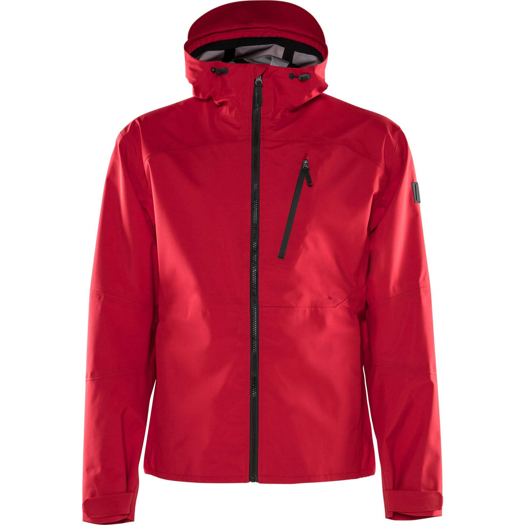 Fristads Outdoor Zinc Waterproof Breathable Hooded Lightweight Shell Jacket Red Front1#colour_red