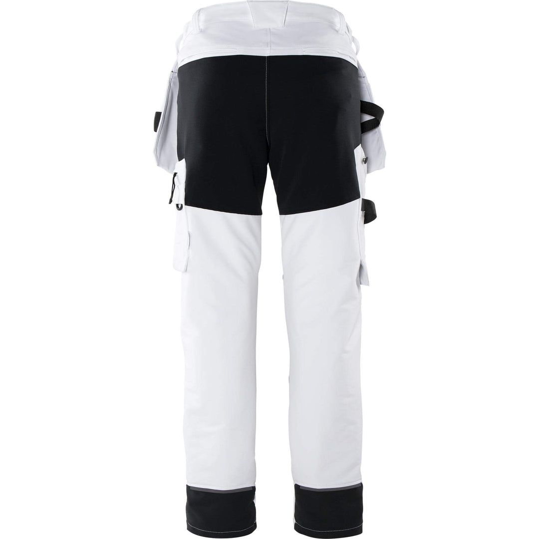 Fristads Painters Craftsman Lightweight 4-Way-Stretch Holster Pocket Trousers - 2760 LWS White/Black Back1#colour_white-black