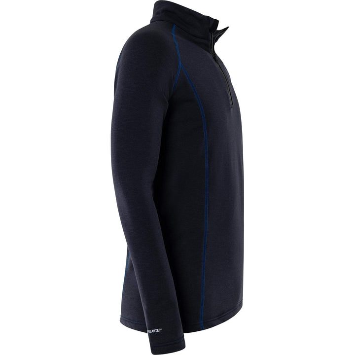 Fristads Polartec Moisture-Wicking Half-Zip Base Layer Top - 7078 PT Black Back3#colour_black