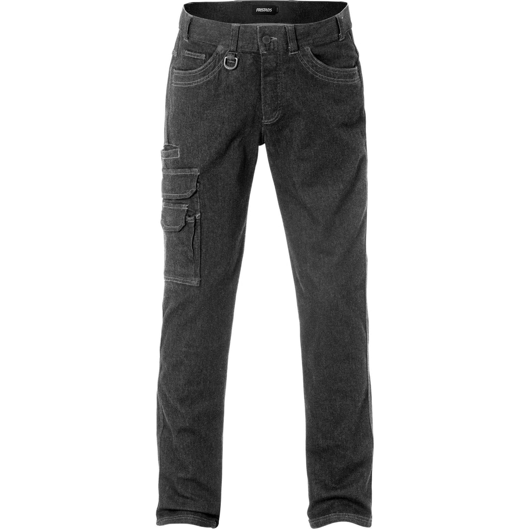 Fristads Service Cordura Denim 4-Way-Stretch Trousers - 2501 DCS Black Front1#colour_black
