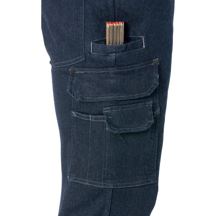 Fristads Service Cordura Denim 4-Way-Stretch Trousers - 2501 DCS Indigo Blue Detail1#colour_indigo-blue
